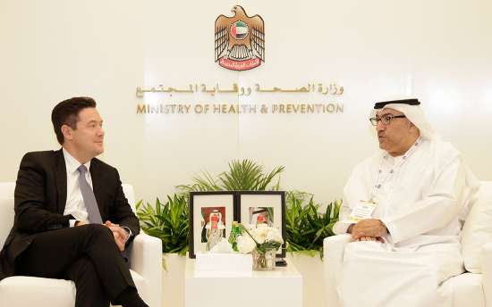 UAE Minister of Health and Prevention Meets Sonic Delegation During Arab Health 2019